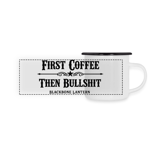 First Coffee, Then Bullshit – Blackbone Lantern Mug - white/black
