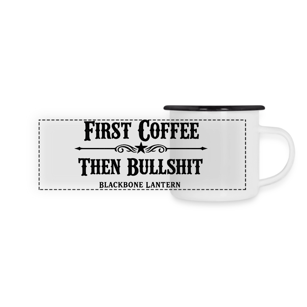 First Coffee, Then Bullshit – Blackbone Lantern Mug - white/black