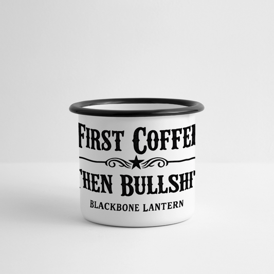 First Coffee, Then Bullshit – Blackbone Lantern Mug - white/black